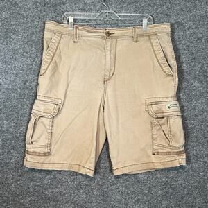 Unionbay‎ Shorts Mens 38 Beige Khaki Cargo Shorts Pockets Comfort Heavy Y2K